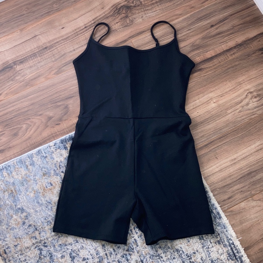 #106. 🆕 NWOT - Abercrombie & Fitch - Black Spaghetti Strap Jumpsuit w/ Shorts